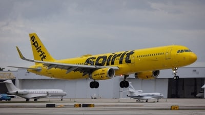 A Spirit Airlines flight arrives at Fort Lauderdale - Hollywood International Airport, in Fort Lauderdale, Florida. (REUTERS)