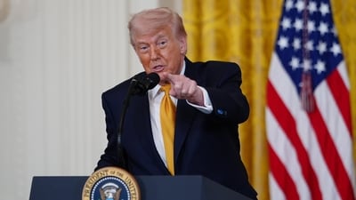Trump said that the American warships were not hit but "great damage was done to Iranian attackers." (AP)