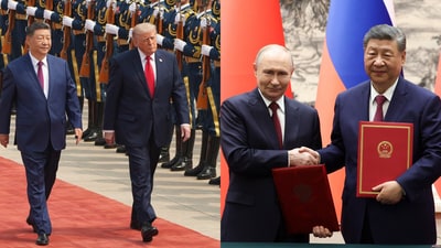 During Trump’s visit, China sought to stabilise ties with the United States, while Putin’s trip served to deepen its strategic partnership with Russia. (AP)