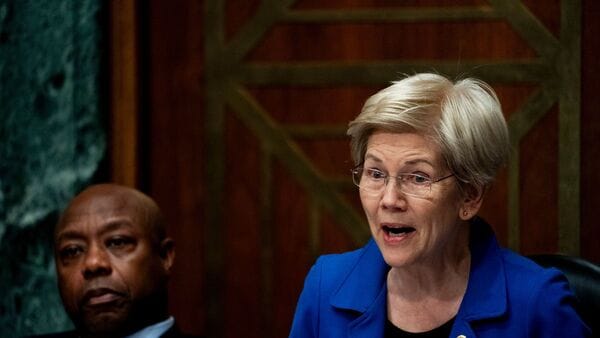 File image of Senator Elizabeth Warren, a Democrat from Massachusetts during a hearing in Washington, DC, US,