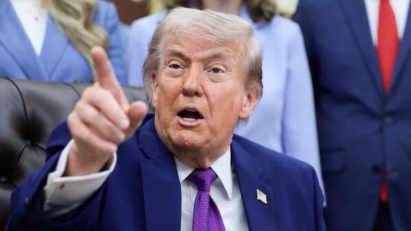 U.S. President Donald Trump speaks during  an event in the Oval Office at the White House in Washington, D.C., U.S., May 11, 2026. REUTERS/Evelyn Hockstein