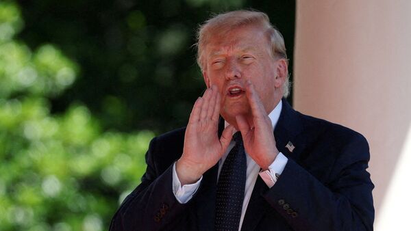 President Donald Trump arrives for the G7 summit in Evian-les-Bains, France, Monday, June 15, 2026.