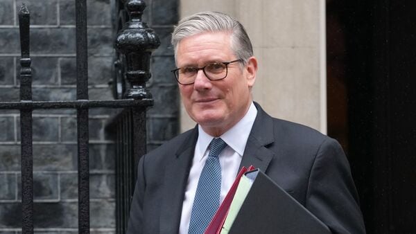 Britain's Prime Minister Keir Starmer leaves 10 Downing Street to attend the weekly session of Prime Minister's Questions in parliament in London, Wednesday, June 3, 2026. (AP Photo/Kirsty Wigglesworth)
