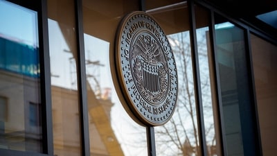 The Federal Reserve logo is visible on the William McChesney Martin Jr. Building on December 9 in Washington, DC. (Getty Images via AFP)
