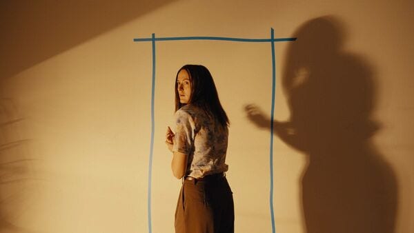 This image released by A24 shows Renate Reinsve in a scene from 'Backrooms.' (A24 via AP)