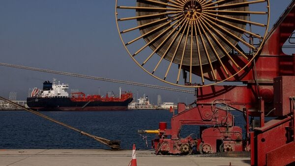 Latest news on June 6, 2026: FILE PHOTO: An oil tanker docked at the Port of Fujairah, as the U.S.-Israel conflict with Iran limits marine traffic in the Strait of Hormuz, in Fujairah, United Arab Emirates, May 6, 2026. REUTERS/Amr Alfiky/File Photo