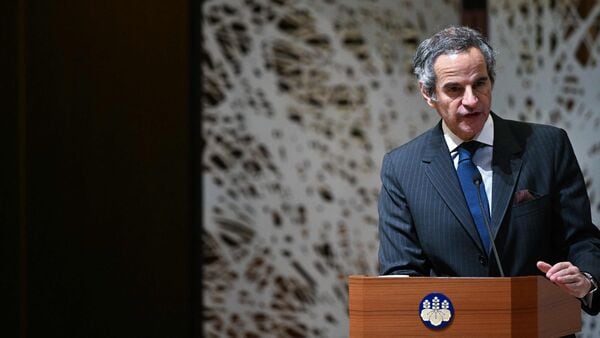 Rafael Grossi, Director General of the International Atomic Energy Agency (IAEA) takes part in a press conference at the Ministry of Foreign Affairs in Tokyo on June 26, 2026. (Photo by Philip FONG / AFP)