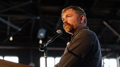 Graham Platner accuses media of trying to ‘rip apart’ his marriage amid explicit texts row (Photographer: Sophie Park/Bloomberg) (Bloomberg)