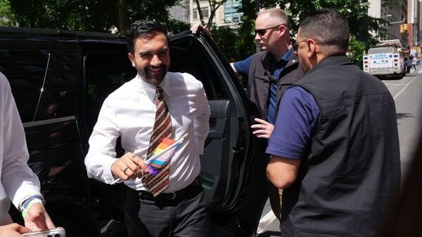 Zohran Mamdani, mayor of New York, arrives at the NYC Pride March in New York, US, on Sunday, June 28, 2026. Photographer: Adam Gray/Bloomberg