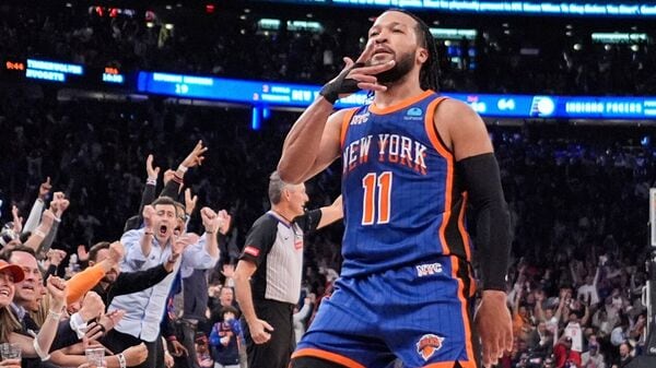 Jalen Brunson agreed to a four-year contract extension worth about $156.5 million with the NBA's New York Knicks. (AP)