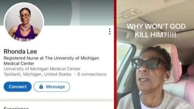 A nurse from Michigan, Rhonda Lee, faces backlash after a video surfaced in which she threatens President Trump.