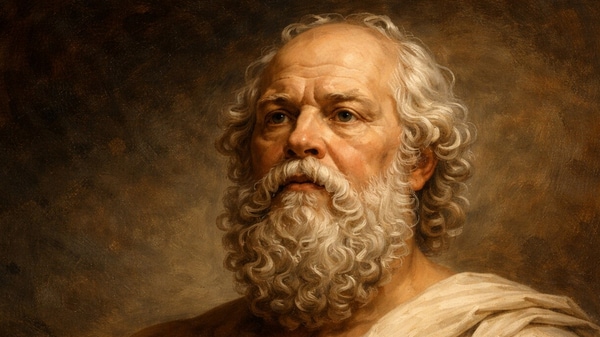 A portrait of Socrates. AI Generated