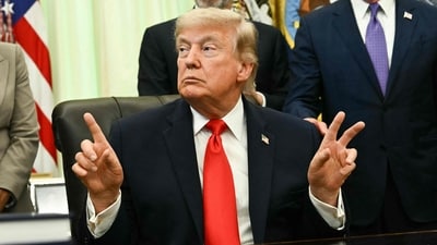 US President Donald Trump speaks before signing a proclamation in the Oval Office of the White House in Washington, DC. (AFP)