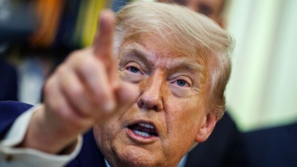 US President Donald Trump during a coal announcement in the Oval Office of the White House in Washington, DC, US, on Thursday, June 4, 2026. Trump said he would marshal hundreds of millions of US taxpayer dollars behind his bid to revitalize the coal industry in America, steering funds to build new power plants, sustain existing operations and construct an export terminal in California. Photographer: Samuel Corum/Sipa/Bloomberg