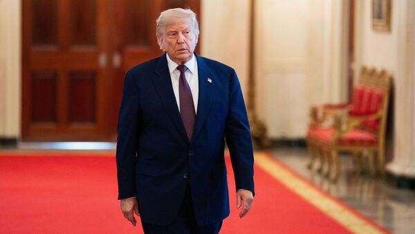 US President Donald Trump arrives for a Medal of Honor ceremony in the East Room of the White House in Washington, DC, US, on Thursday, June 18, 2026. President Trump awarded the highest military award to two individuals, one posthumously.