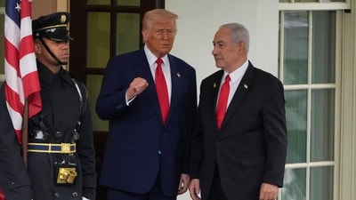 US President Donald Trump spoke shortly after Iran launched a salvo of ballistic missiles at Israel in the most serious breach of the ceasefire that was struck in early April. (AP File)