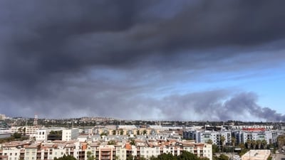 Los Angeles fire update: In Boyle Heights, a major warehouse fire prompted the lifting of a shelter-in-place order. (AFP)