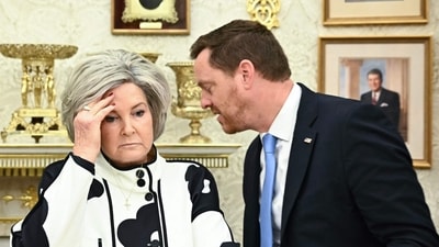 Susie Wiles directly rejects reports of an impending departure, calling the Daily Mail report ‘Friday fiction.’(Photo by Kent NISHIMURA / AFP) (AFP)