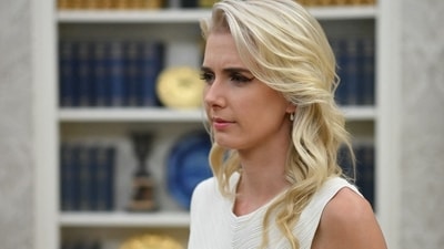 Natalie Harp, a White House aide, faces criticism from her estranged brother, Preston, over her close relationship with Donald Trump. (Photo by Mandel NGAN / AFP) (AFP)