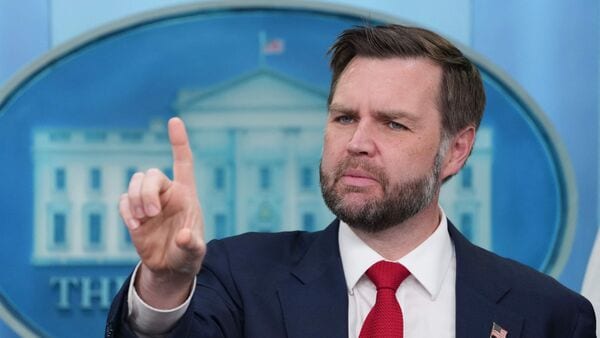 US Vice President JD Vance speaks during a press briefing in the Brady Briefing Room of the White House in Washington, DC, on June 18, 2026.