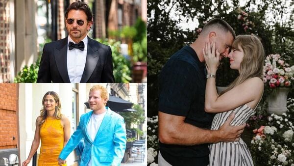 Bradley Cooper, Gigi Hadid, Ed Sheeran and more at Taylor Swift-Travis Kelce wedding.