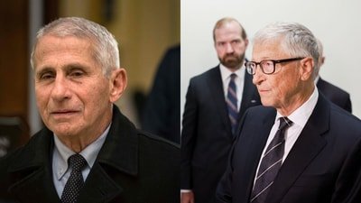 Anthony Fauci (L) and Bill Gates (R). (File Photos)