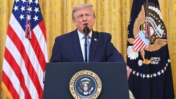 President Donald Trump speaks in the East Room of the White House, Thursday, July 16, 2026, in Washington.  AP/PTI(AP07_17_2026_000013A)
