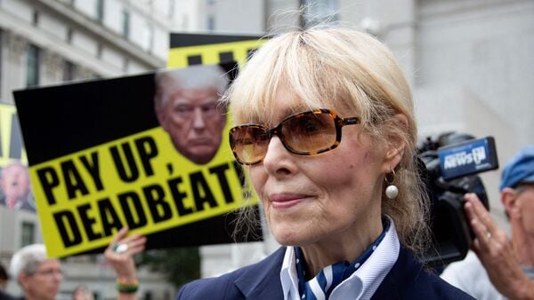(FILES) E. Jean Carroll departs Manhattan federal appeals court following arguments in a judgment appeal brought by former US President Donald Trump, in New York City, September 6, 2024. A US judge ordered President Donald Trump on July 8, 2026 to pay writer E. Jean Carroll $5 million after a civil jury found that he sexually assaulted and defamed her.
