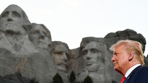(FILES) US President Donald Trump arrives for the Independence Day events at Mount Rushmore National Memorial in Keystone, South Dakota, July 3, 2020.