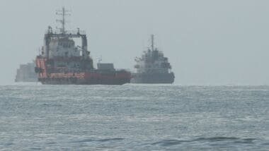 Vessels in the Strait of Hormuz near the beach of Bandar Abbas, Iran, July 27, 2026. Razieh Poudat/ISNA/via WANA (West Asia News Agency)via REUTERS