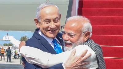 Israeli Prime Minister Netanyahu with PM Modi in February this year (X/@narendramodi)