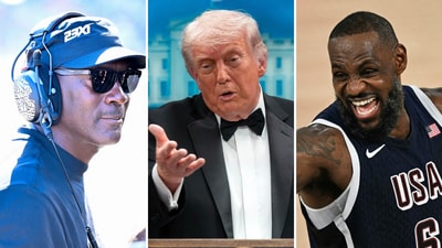 When asked whether he considered Michael Jordan or LeBron James the greatest player of all time, Donald Trump backed Jordan. (L - IMAGN Images via Reuters Connect ; M - AP ; R - AFP)