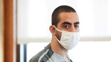 Hadi Matar appears in court on charges of attempted murder and assault on author Salman Rushdie, in Mayville, New York, U.S., August 18, 2022.