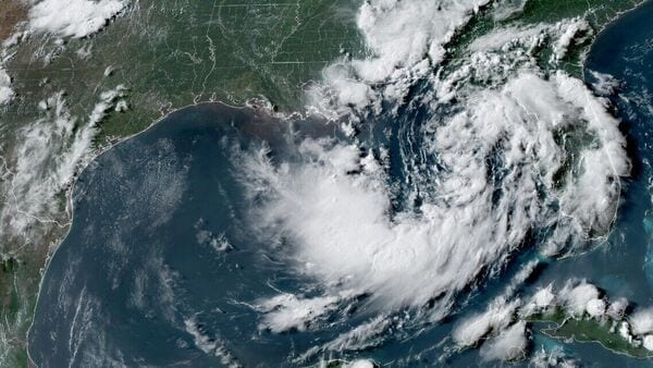 This satellite image from the National Oceanic and Atmospheric Administration shows Tropical Storm Fausto, Sunday, July 19, 2026.