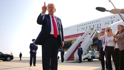 Trump reported $635 million from the sale of his Trump meme coins. (AP Photo/Julia Demaree Nikhinson)
