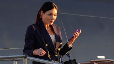 Conservative influencer Laura Loomer is in hot water after posting about her experience during an overnight air raid in Kyiv on Friday. (AP)