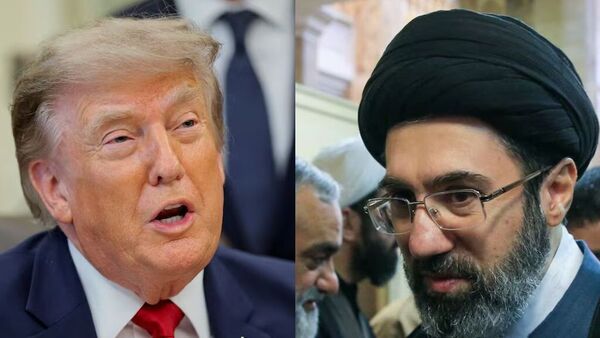 US President Donald Trump (L) has claimed that Iran's new Supreme Leader Mojtaba Khamenei is 90% gone.