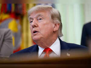 U.S. President Donald Trump speaks in the Oval Office at the White House