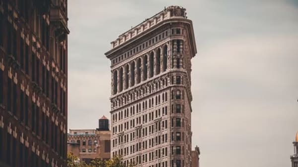 A view of New York City's iconic Flatiron Building.