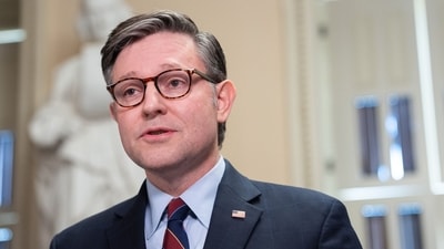 Speaker Mike Johnson hailed the vote as a major legislative victory before the House adjourned for its month-long summer recess.  Aaron Schwartz/Bloomberg (Bloomberg)