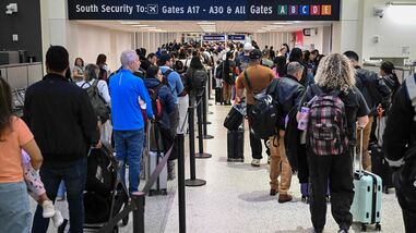 File image of travellers at US airports