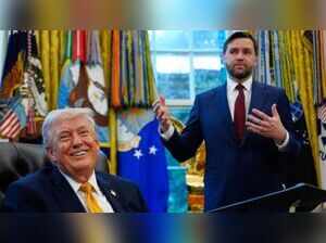 US President Donald Trump with his deputy JD Vance