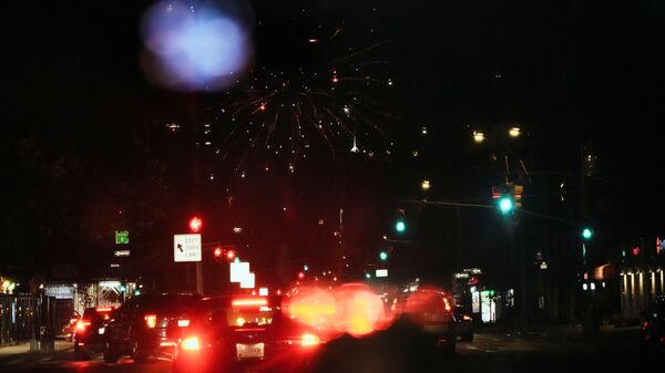 Fireworks explode in the early hours of 4th of July, in New York, U.S., July 4, 2026.  REUTERS/Bing Guan