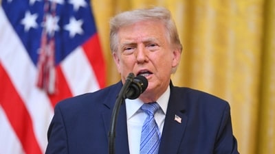 U.S. President Donald Trump speaks about election security during an address to the nation. (REUTERS)