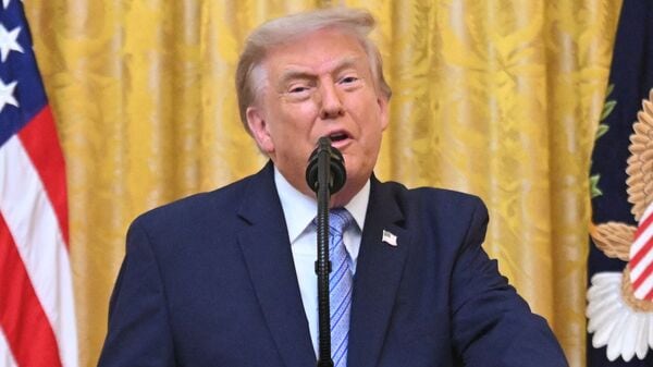 U.S. President Donald Trump speaks about election security during an address to the nation from the East Room of the White House in Washington, D.C., U.S., July 16, 2026. SAUL LOEB/Pool via REUTERS