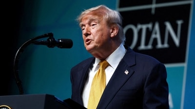 Trump praised the late Senator Graham, calling him a great ally and workaholic, while acknowledging Lindsey Graham's criticism after January 6. He recounted the senator's swift retraction of his remarks and remembered shared moments on the golf course as part of their friendship. (REUTERS) Trump praised the late Senator Graham, calling him a great ally and workaholic, while acknowledging Lindsey Graham's criticism after January 6. He recounted the senator's swift retraction of his remarks and remembered shared moments on the golf course as part of their friendship. (REUTERS)