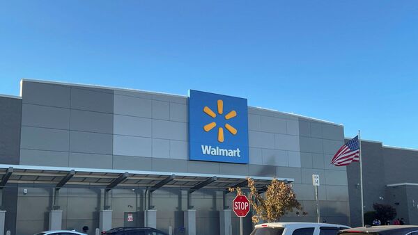 FILE PHOTO: A view shows the parking lot of a Walmart Supercenter.