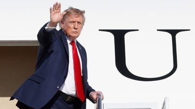 US President Donald Trump first spoke about “declaring” the Strait of Hormuz part of US territory on August 15. (AP)