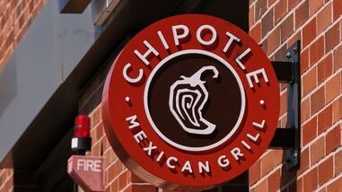 FILE - The Chipotle logo is displayed at a store, Aug. 13, 2025, in Newton, Mass.