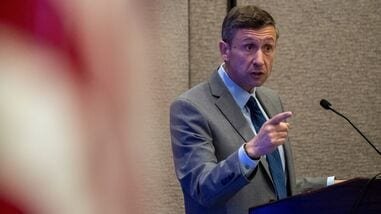 Democratic National Committee Chair Ken Martin speaks during a Labor Council meeting as part of the DNC Summer Meeting, Thursday, Aug. 13, 2026, in Austin, Texas.